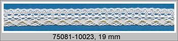 Cotton bobbin lace 75081, width 19 mm, white/Lurex gold