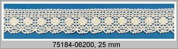 Cotton bobbin lace 75184, width 25 mm, ecru