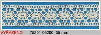 Cotton bobbin lace insert 75201, width 35 mm, ecru