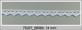 Cotton bobbin lace 75207, width 14 mm, pale blue