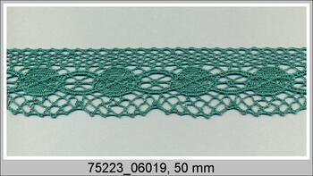 Cotton bobbin lace 75223, width 50 mm, light green