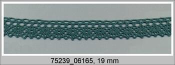 Cotton bobbin lace 75239, width 19 mm, green
