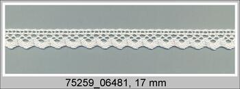 Cotton bobbin lace 75259, width 17 mm, ivory