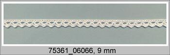 Cotton bobbin lace 75361, width 9 mm, light cream