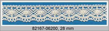 Cotton bobbin lace 82167, width 28 mm, ecru