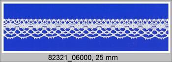 Paličkovaná krajka 82321 bavlněná, šířka 25 mm, bílá