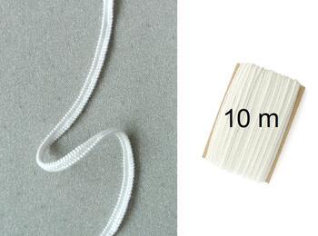 Fine rubber band, 5 mm, white, 10 m - 1