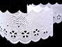 Cotton embroidery lace 65002, width 69 mm, white - 1/5