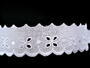Cotton embroidery lace 65003, width 30 mm, white - 1/6