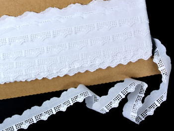 Embroidery lace No. 65087 white | 9,1 m - 1