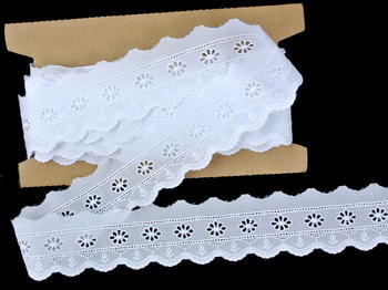 Embroidery lace No. 65099 white | 9,1 m - 1