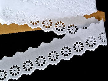 Embroidery lace No. 65019 white | 9,2 m - 1