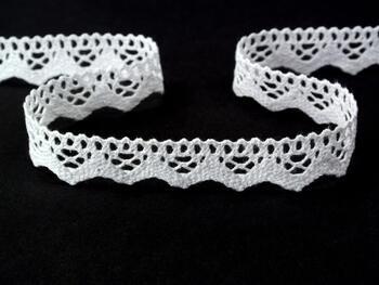 Cotton bobbin lace 73003, width 20 mm, white - 1