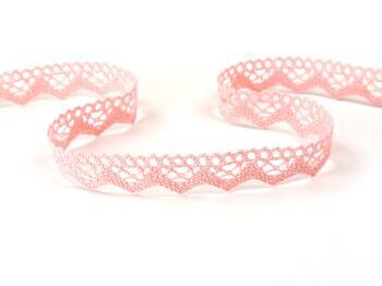 Cotton bobbin lace 73003, width 20 mm, pink - 1