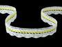 Cotton bobbin lace 73009, width 18 mm, white/yellow ribbon - 1/4