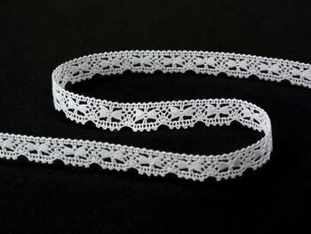Cotton bobbin lace 73011, width 13 mm, white - 1