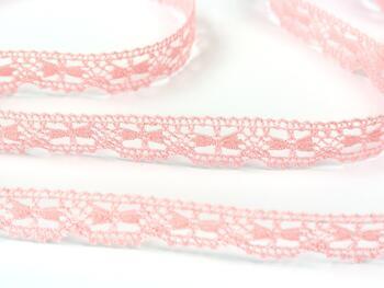 Cotton bobbin lace 73011, width 13 mm, pink - 1