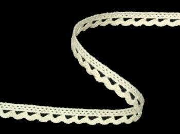 Cotton bobbin lace 73012, width 10 mm, ecru - 1