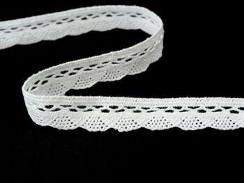 Cotton bobbin lace 74428, width 18 mm, white - 1