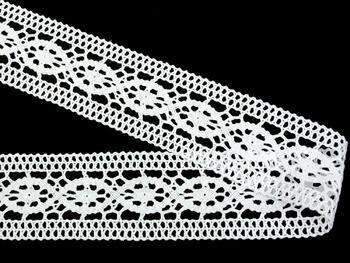 Cotton bobbin lace 75001, width 50 mm, white - 1