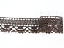 Cotton bobbin lace 75005, width 38 mm, dark brown - 1/5