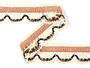 Bobbin lace No. 75005 ecru/terracotta/dark brown | 30 m - 1/2
