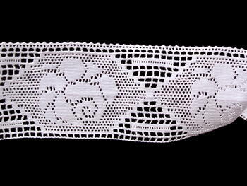 Cotton bobbin lace insert 75008, width 79 mm, white - 1