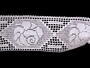 Cotton bobbin lace insert 75008, width 79 mm, white - 1/4