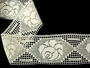 Cotton bobbin lace insert 75008, width 79 mm, ecru - 1/3
