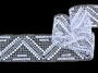 Cotton bobbin lace insert 75009, width 79 mm, white - 1/5