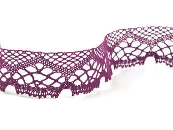 Cotton bobbin lace 75019, width 31 mm, violet - 1