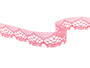 Cotton bobbin lace 75019, width 31 mm, rose - 1/4