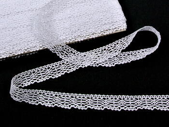 Cotton bobbin lace 75020, width 23 mm, white - 1