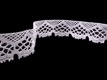 Cotton bobbin lace 75022, width 45 mm, white - 1