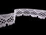Cotton bobbin lace 75022, width 45 mm, white - 1/5