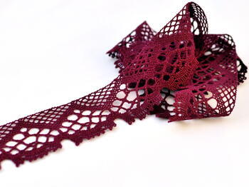 Cotton bobbin lace 75022, width 45 mm, violet