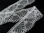 Cotton bobbin lace 75028, width 67 mm, white mercerized - 1/4