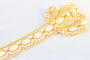 Bobbin lace No. 75032 white/dark yellow | 30 m - 1/2