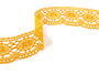Cotton bobbin lace 75032, width 45 mm, dark yellow - 1/5