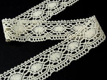Cotton bobbin lace 75032, width 45 mm, ecru - 1