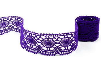 Cotton bobbin lace 75032, width 45 mm, violet - 1