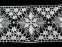 Cotton bobbin lace insert 75034, width 110 mm, white/black - 1/3