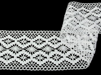 Cotton bobbin lace insert 75036, width 100 mm, white - 1