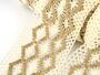 Cotton bobbin lace insert 75036, width 100 mm, ecru/chocolate - 1/4