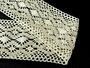 Cotton bobbin lace insert 75036, width 100 mm, ecru/light linen gray - 1/4