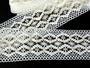 Cotton bobbin lace insert 75036, width 100 mm, white/Lurex gold - 1/5