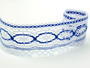 Bobbin lace No. 75037 white/royale blue | 30 m - 1/5