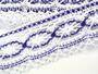 Cotton bobbin lace 75037, width 57 mm, white/purple - 1/4