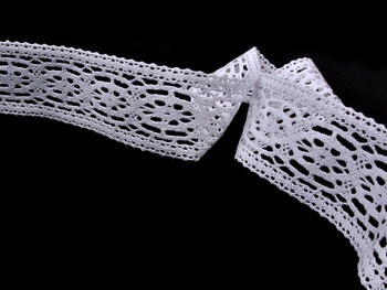 Cotton bobbin lace insert 75038, width 52 mm, white - 1