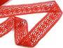 Cotton bobbin lace insert 75038, width 52 mm, red - 1/5